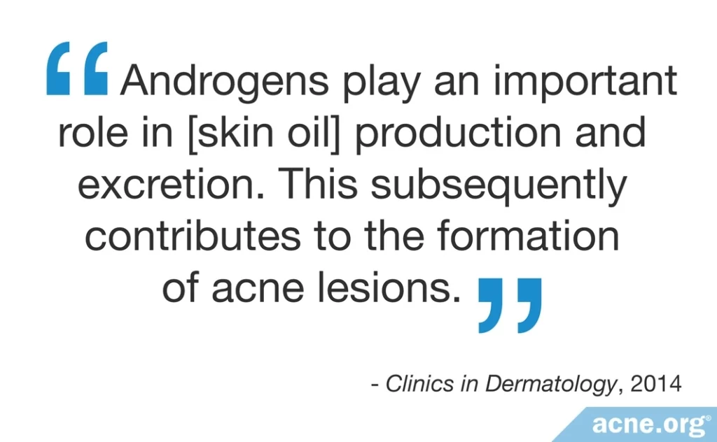 Androgens play an important role in skin oil production