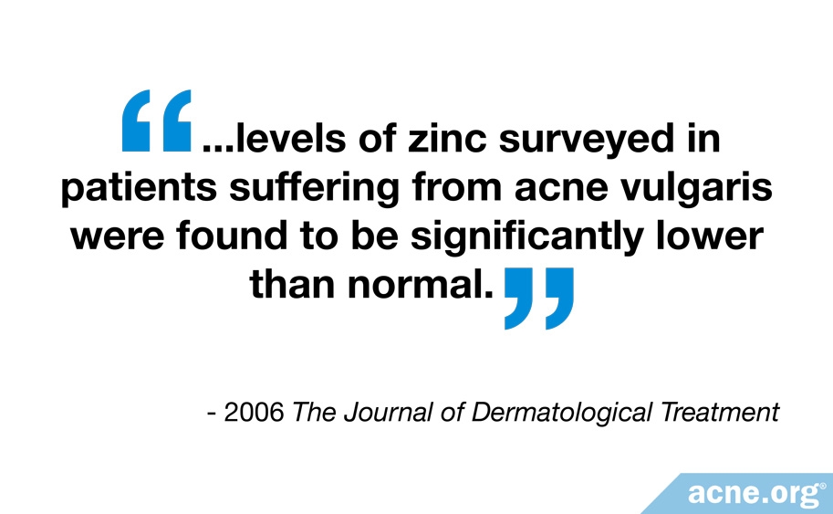 Levels of Zinc in Acne Patients Lower Than Normal