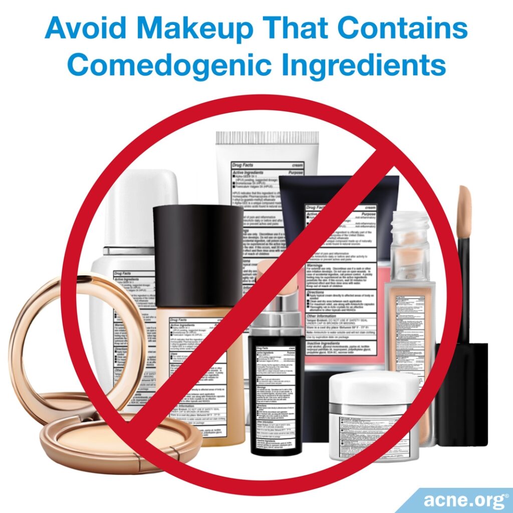 Avoid Makeup Containing Comedogenic Ingredients