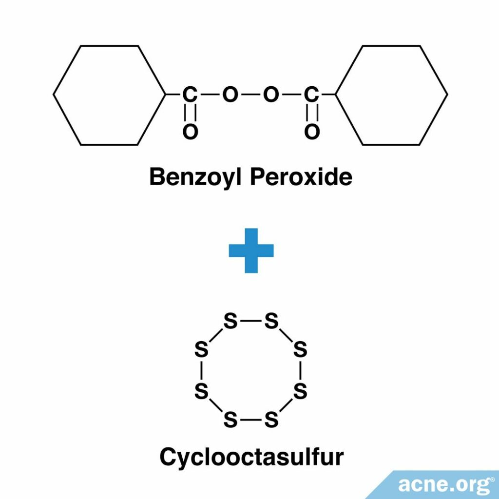Benzoyl peroxide and cyclooctasulfur