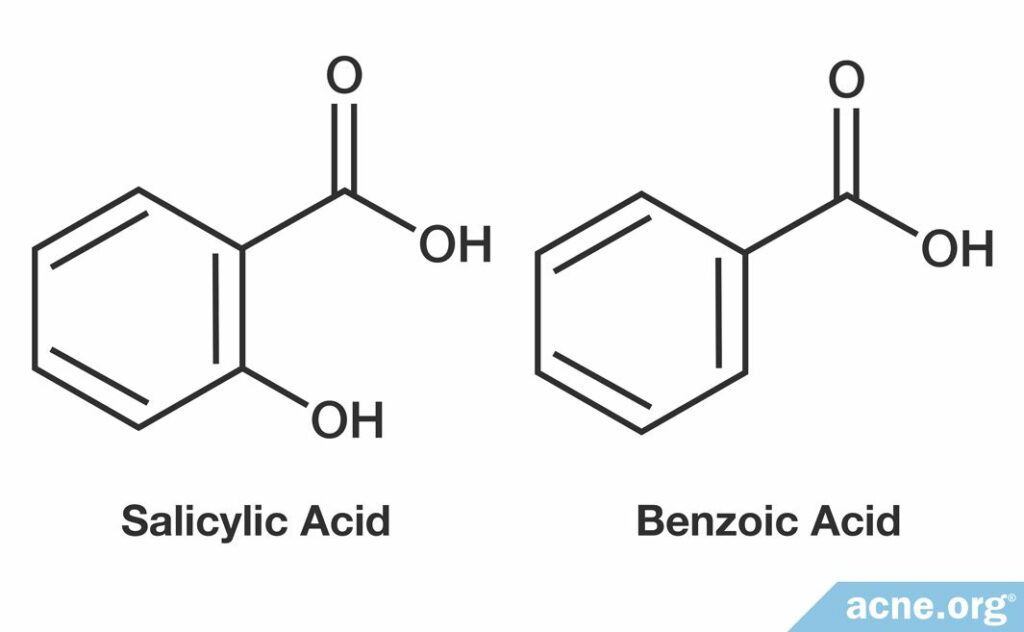 Structure Similarities Between Salicylic Acid and Benzoic Acid