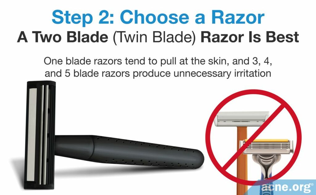 Step 2 - Choose a Razor - A Two Blade (Twin Blade) Razor is Best