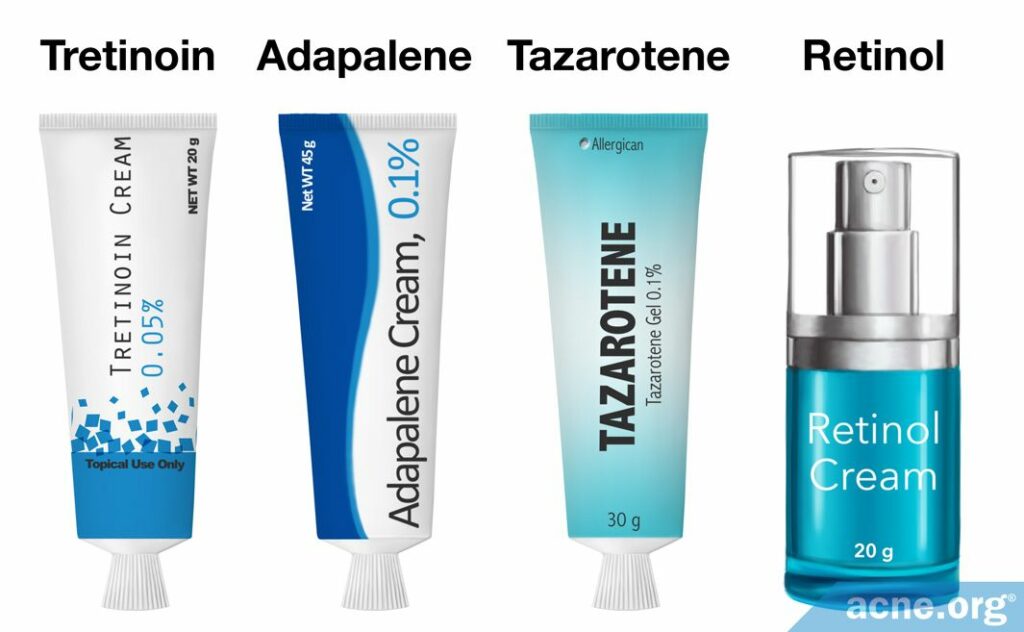 Retinoids and Pore Size - Tretinoin Adapalene Tazarotene Retinol