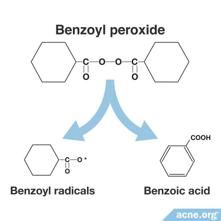 Benzoyl Peroxide Breaks Down Into Benzoyl Radicals and Benzoic Acid