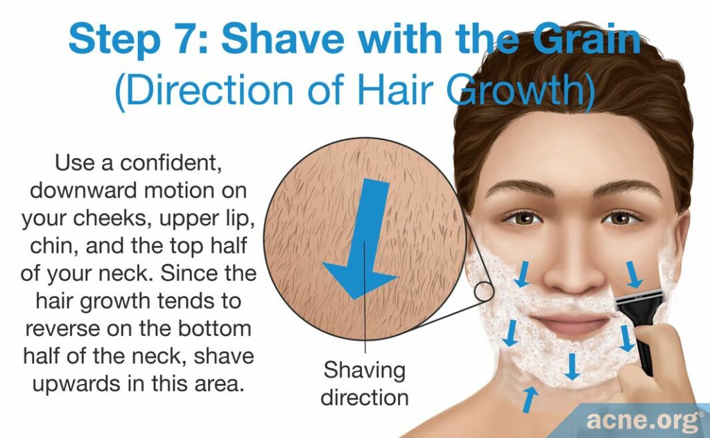 Step 7 - Shave with the Grain (Direction of Hair Growth)