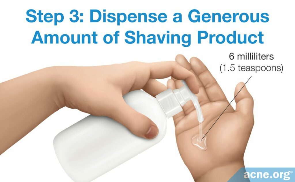 Step 3 - Dispense a Generous Amount of Shaving Product