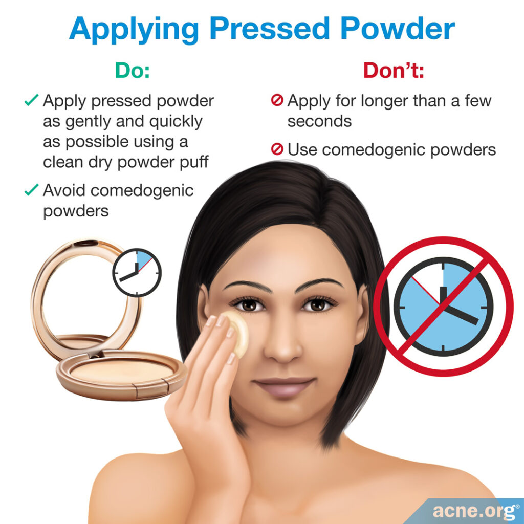 Applying Pressed Powder to Acne-prone Skin