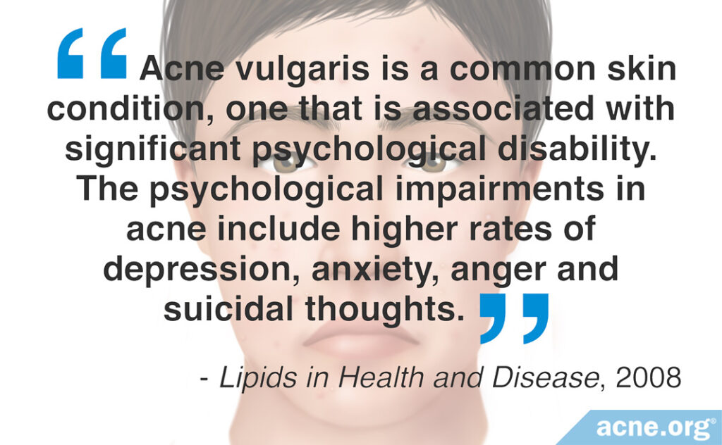 Acne vulgaris is associated with significant psychological disability