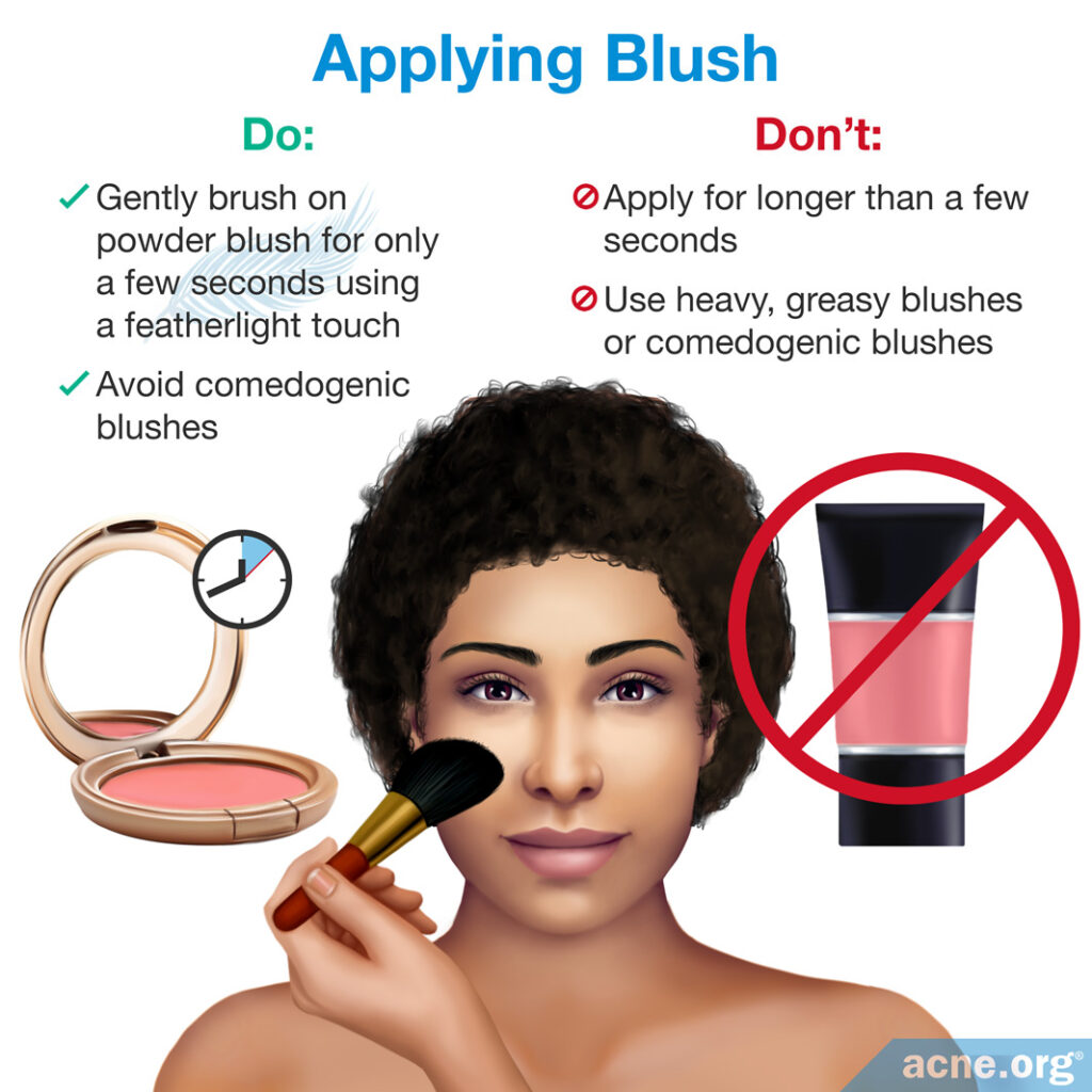 Applying Blush to Acne-prone Skin